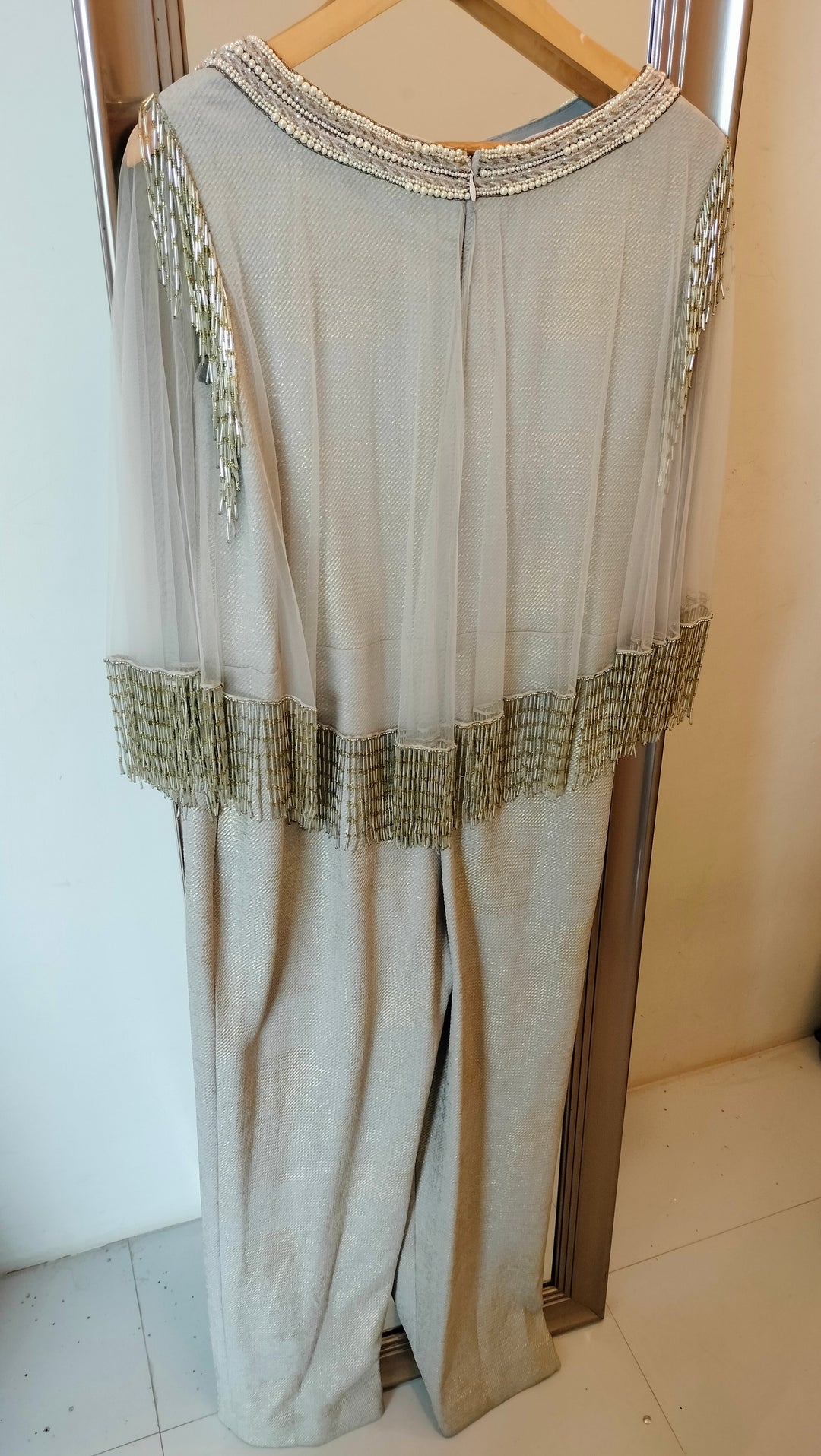 Kamaali Couture Beaded Fringe Jumpsuit
