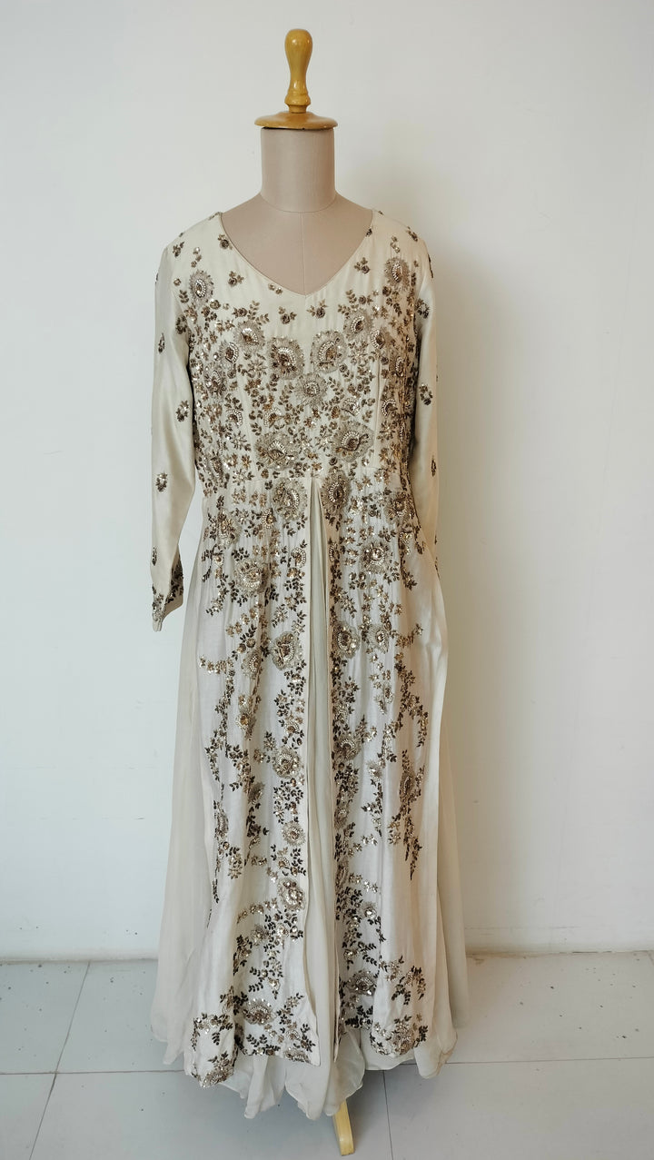 Aneesh Agarwal Ivory Embellished Anarkali Set