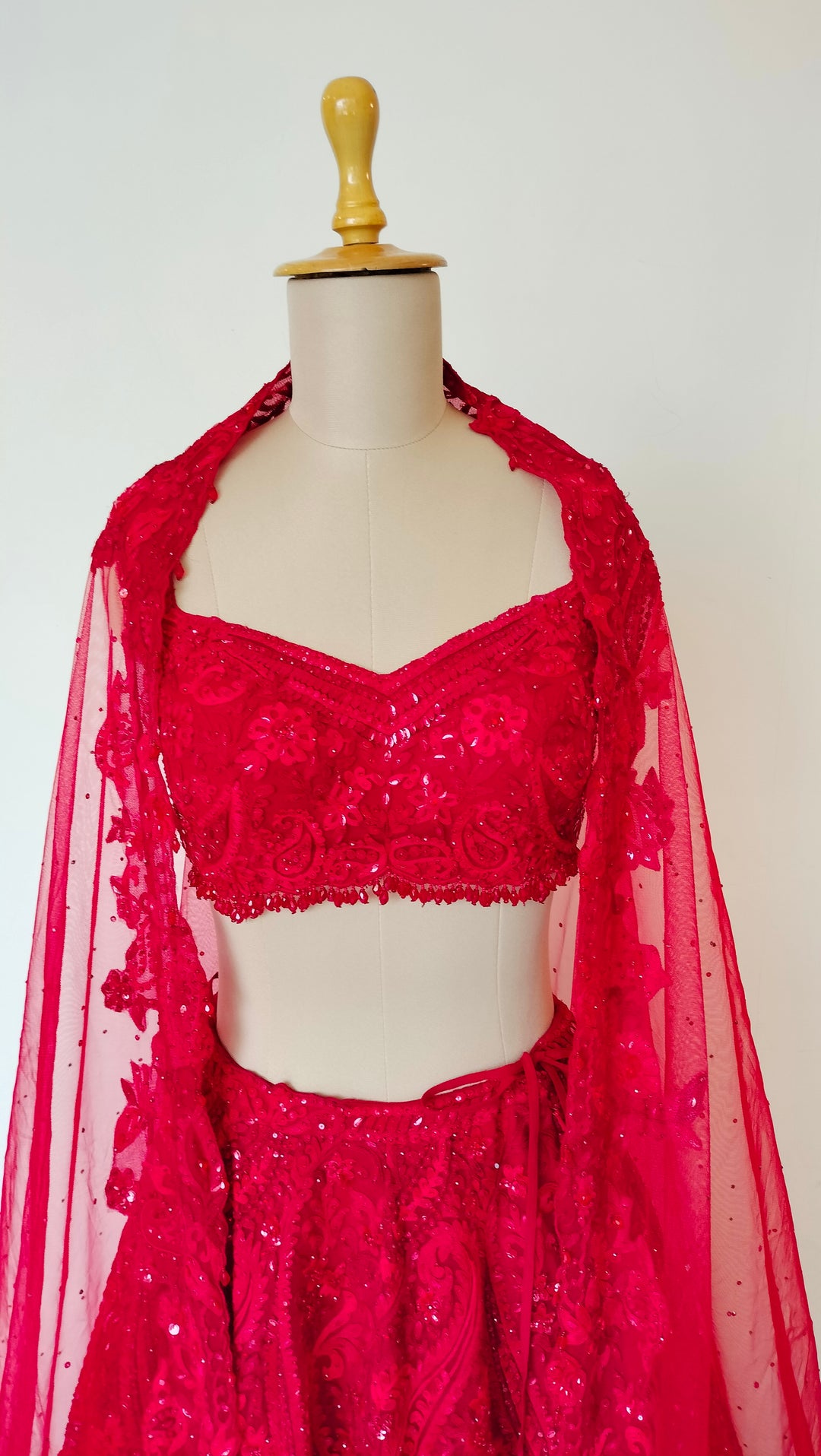 Seema Gujral Red Embellished Lehenga Set