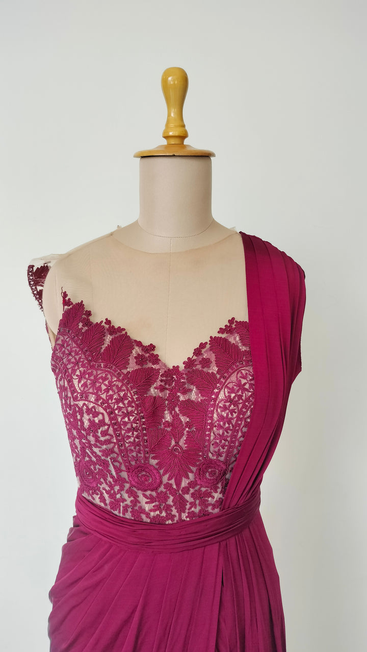 Shantanu & Nikhil  Draped Saree Gown