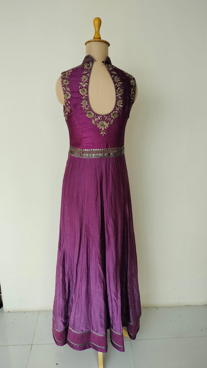 JJ Valaya Purple Embroidered Anarkali Set