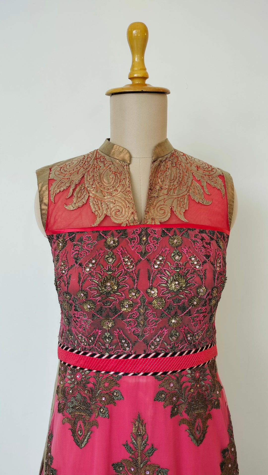 JJ Valaya Fuchsia Heritage Embroidered Suit Set