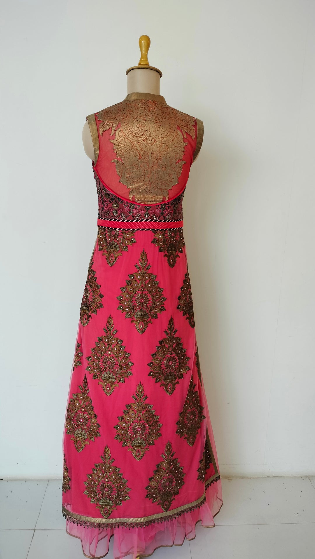 JJ Valaya Fuchsia Heritage Embroidered Suit Set