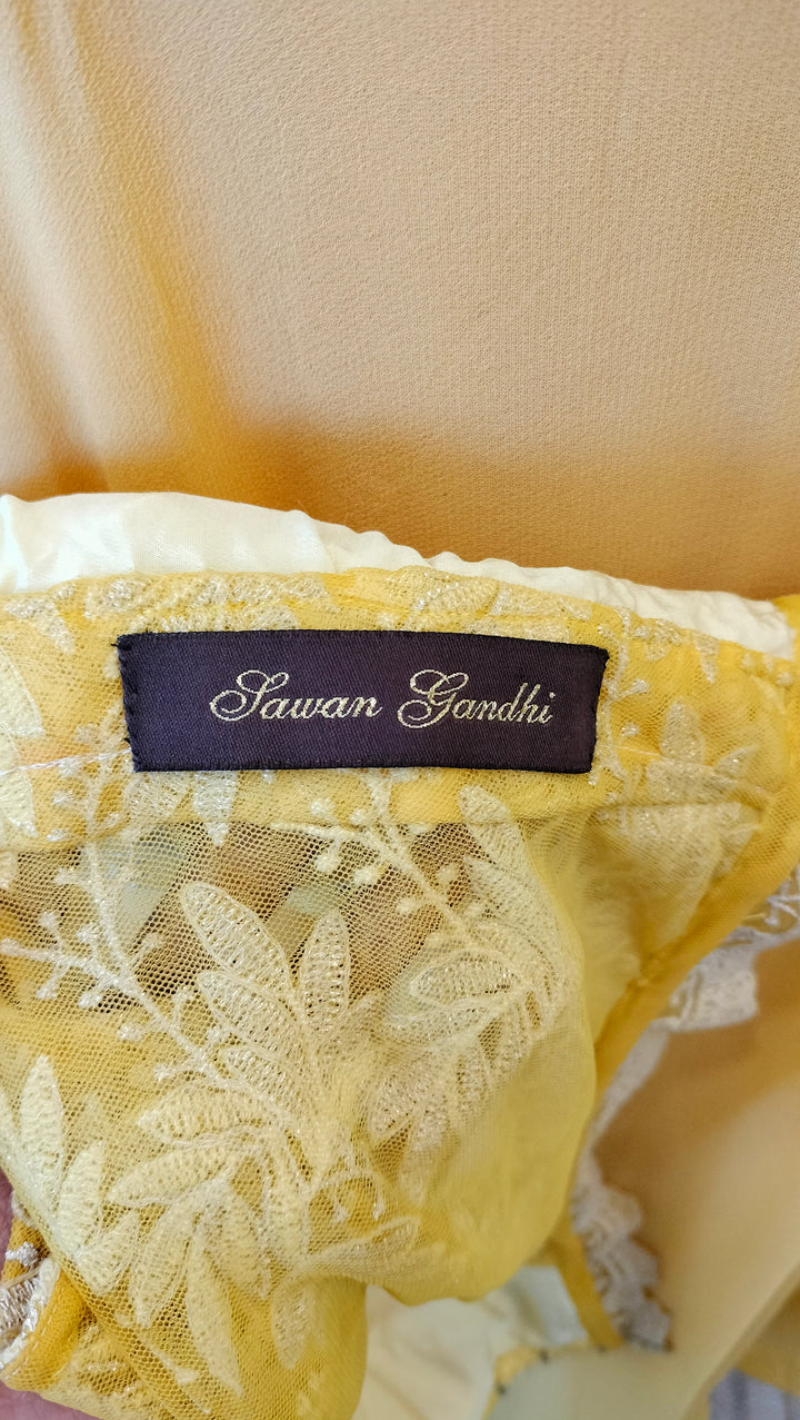 Sawan Gandhi Yellow Embroidered Lehenga Set