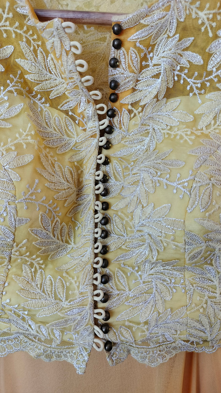 Sawan Gandhi Yellow Embroidered Lehenga Set