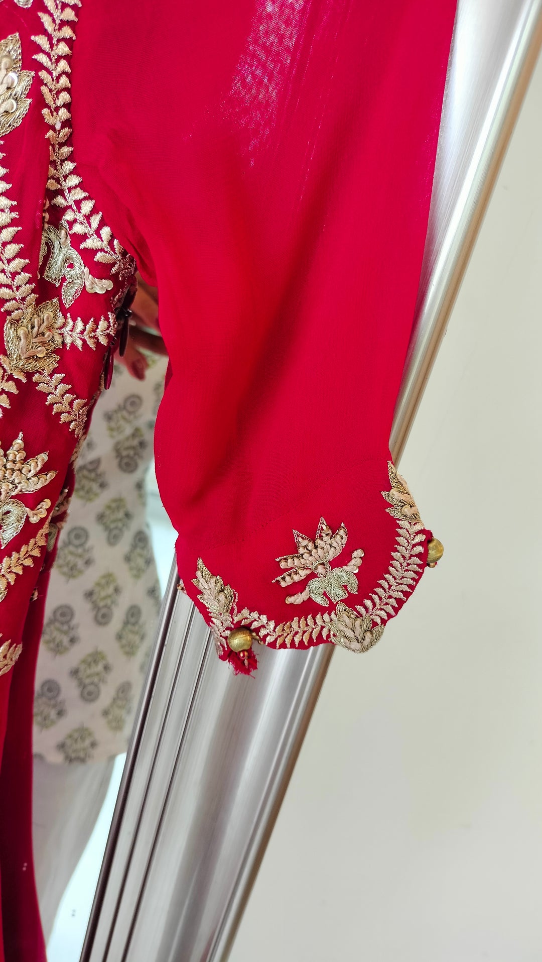 Sawan Gandhi Red Embroidered Anarkali Set