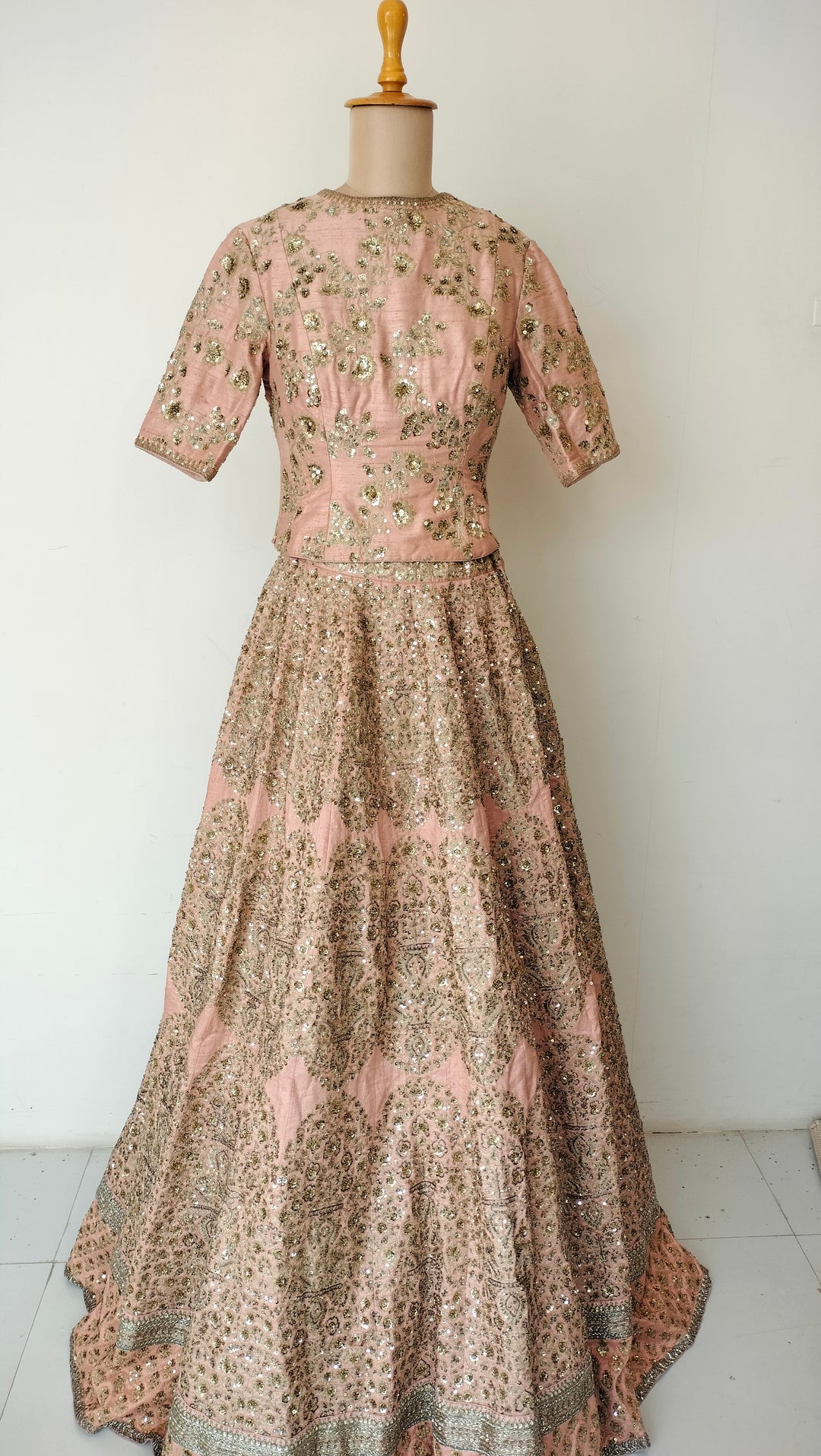 Sabyasachi Blush Pink Embroidered Lehenga Set