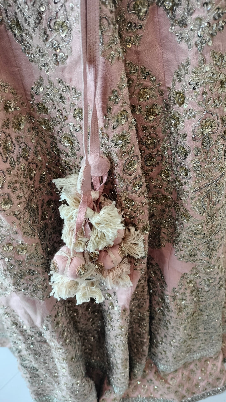 Sabyasachi Blush Pink Embroidered Lehenga Set