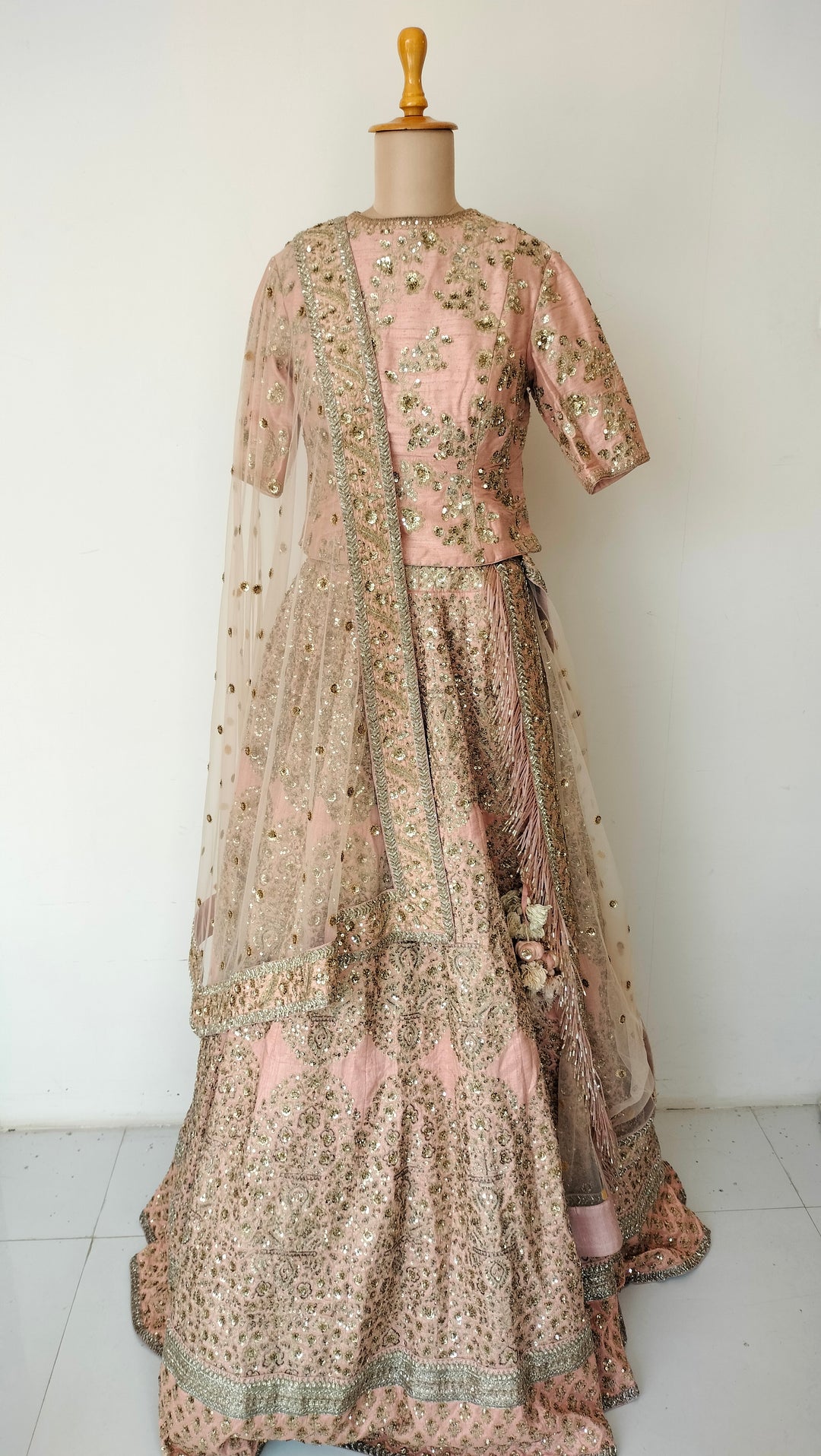 Sabyasachi Blush Pink Embroidered Lehenga Set