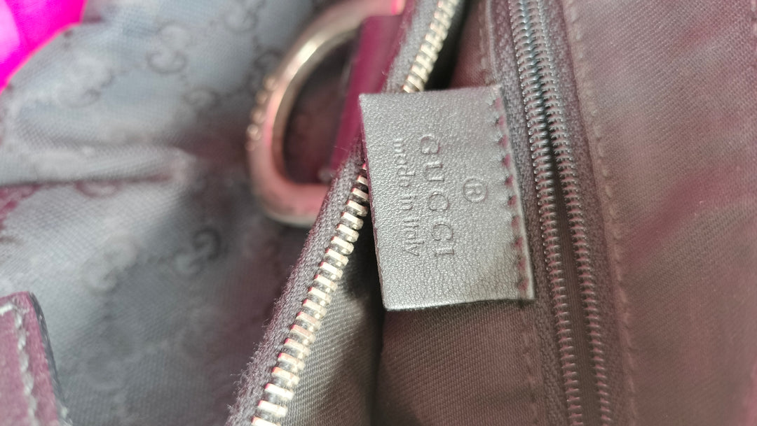 Gucci Black GG Canvas D Gold Hobo Bag