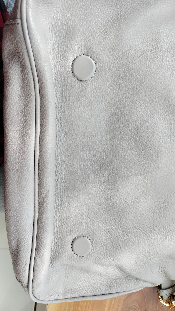 Tory Burch Grey Leather Amanda Foldover Crossbody Bag