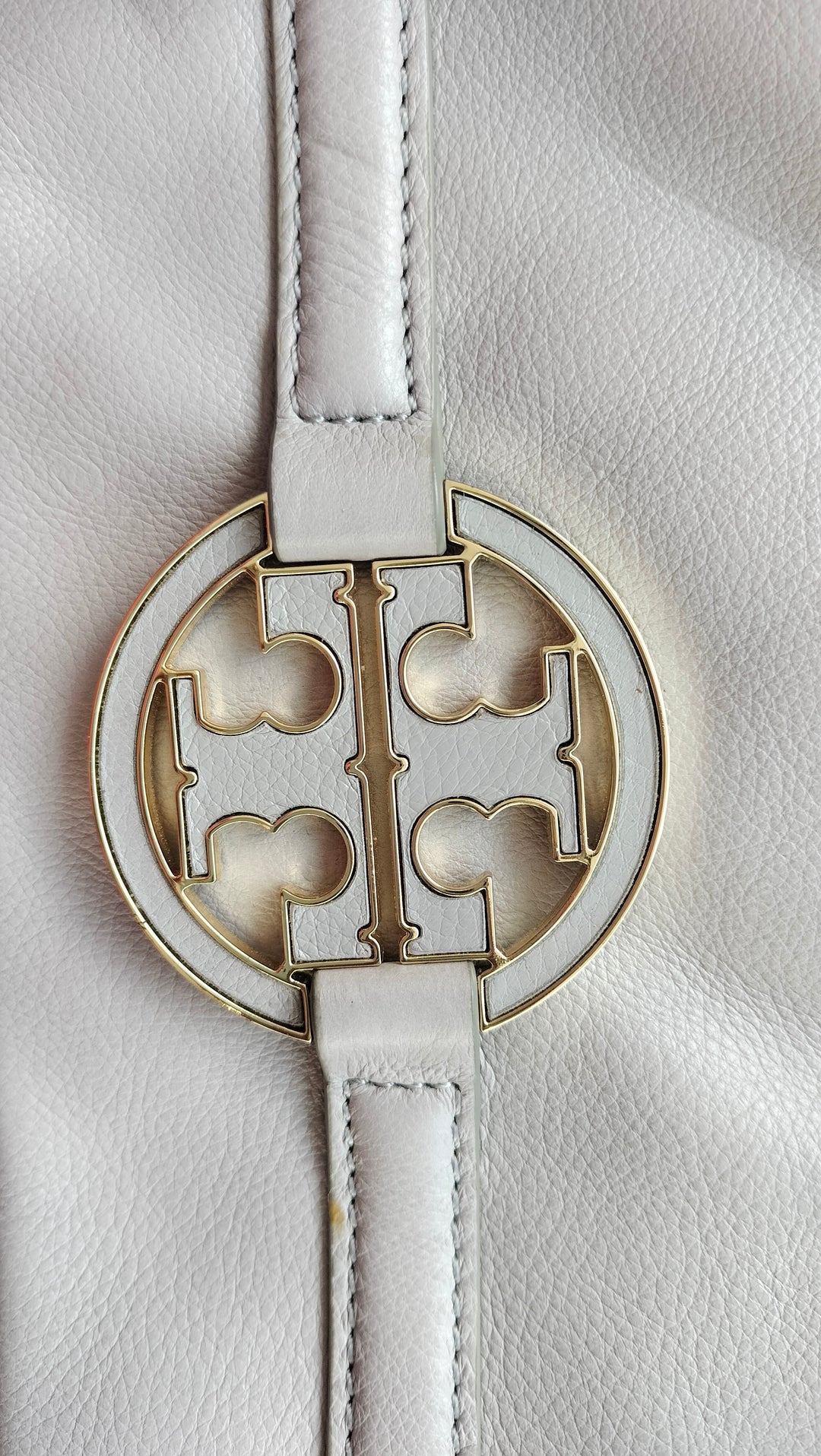 Tory Burch Grey Leather Amanda Foldover Crossbody Bag