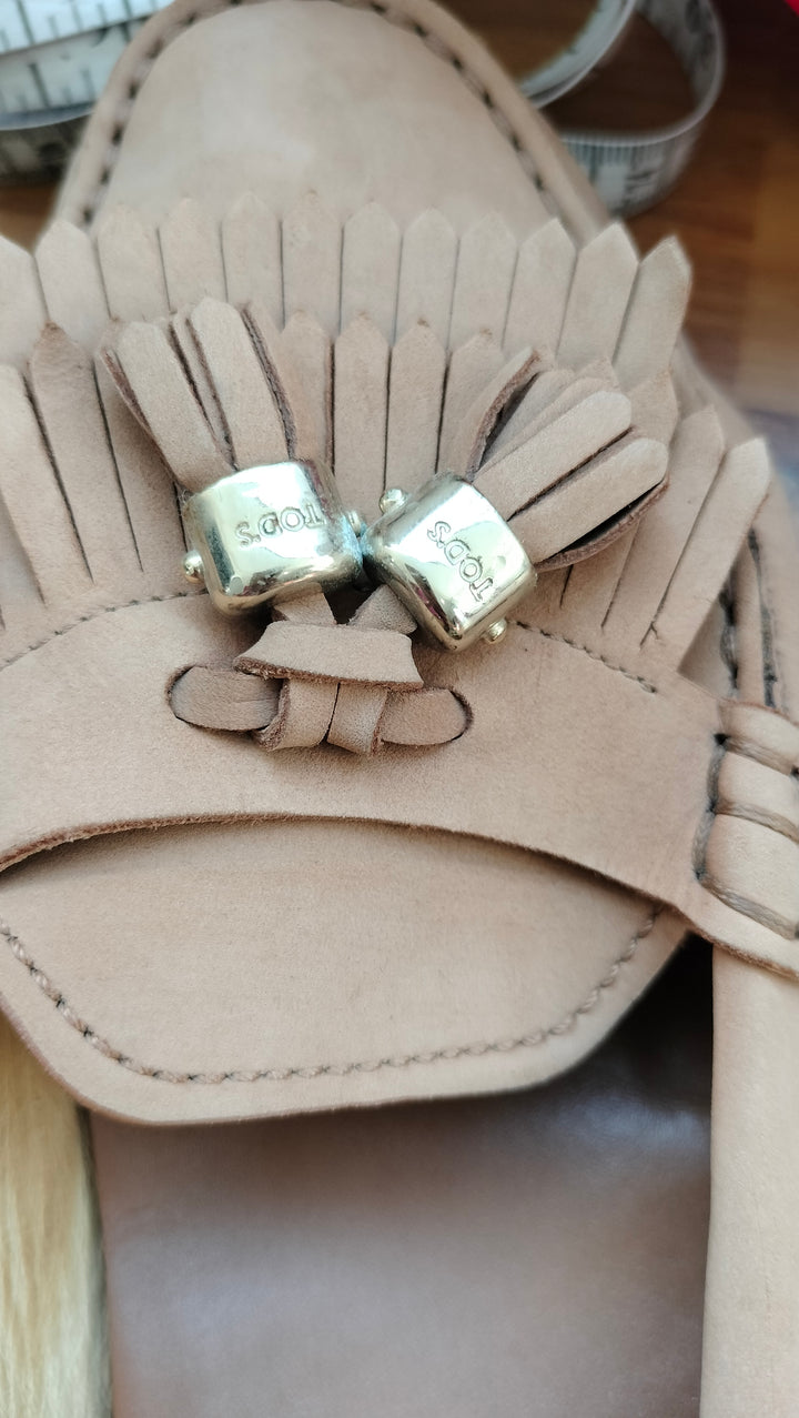 Tod’s Beige Suede Tassel Loafers Size 40