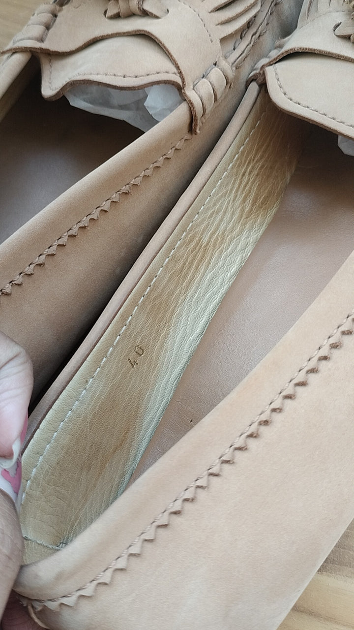 Tod’s Beige Suede Tassel Loafers Size 40