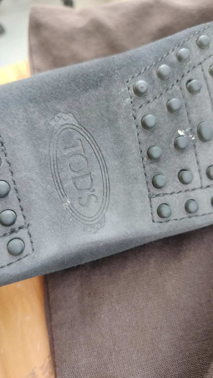 Tod's Black Suede Driving Shoes