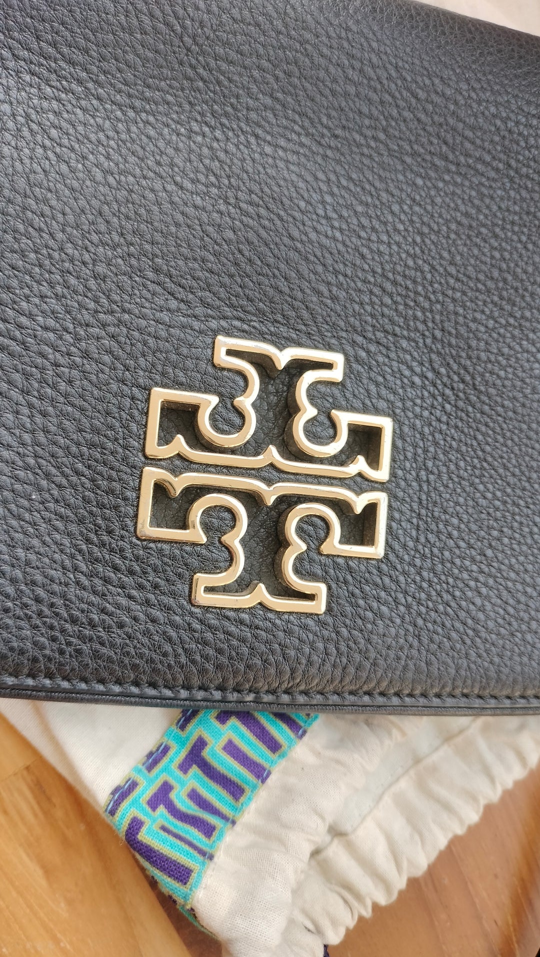 Tory Burch Black Leather Britten Crossbody Bag
