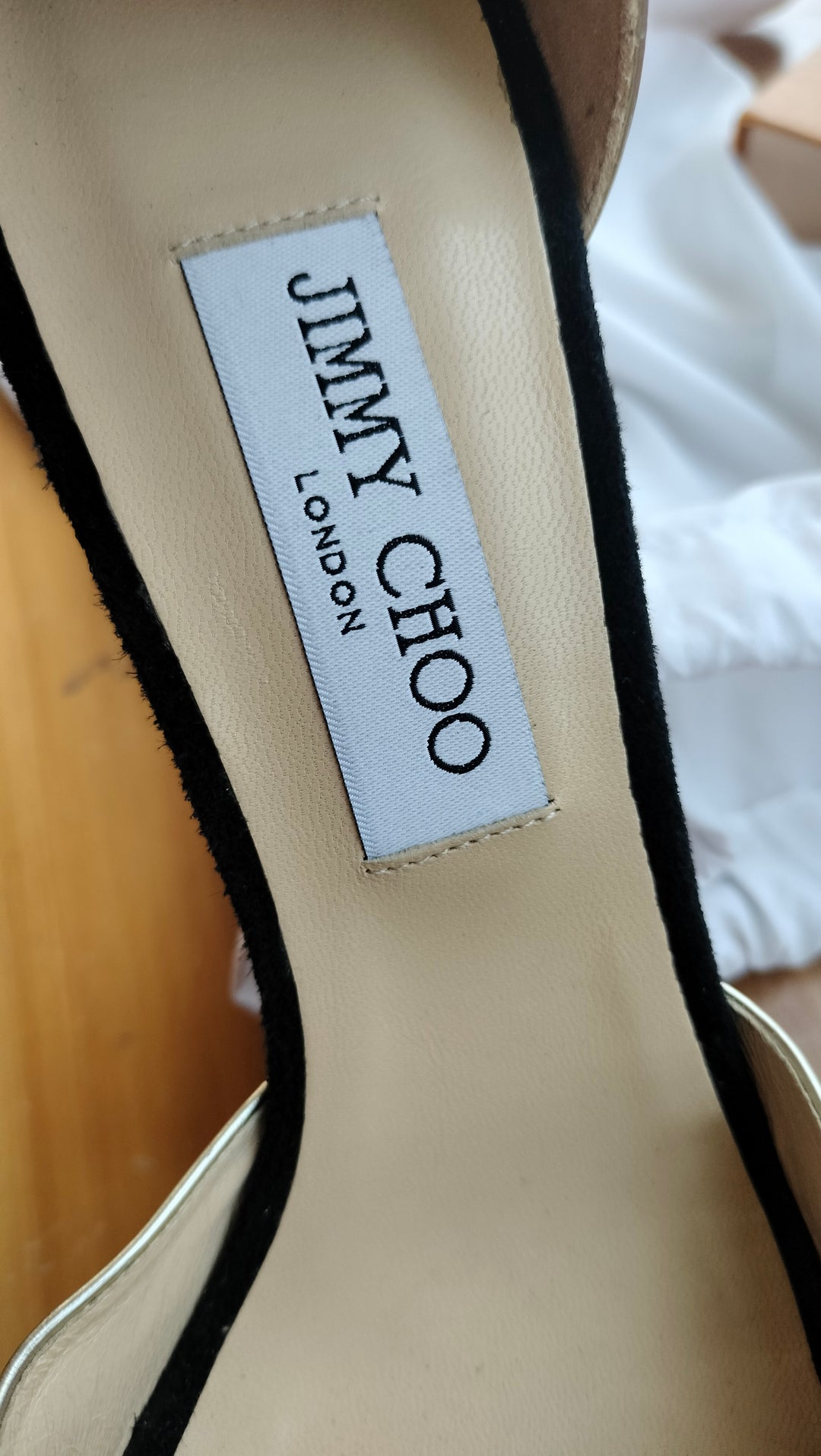Jimmy Choo Black & Gold Suede Heels Size 40