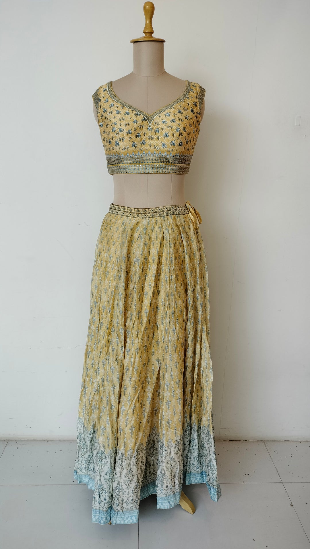 Anita Dongre Yellow Printed Lehenga Set