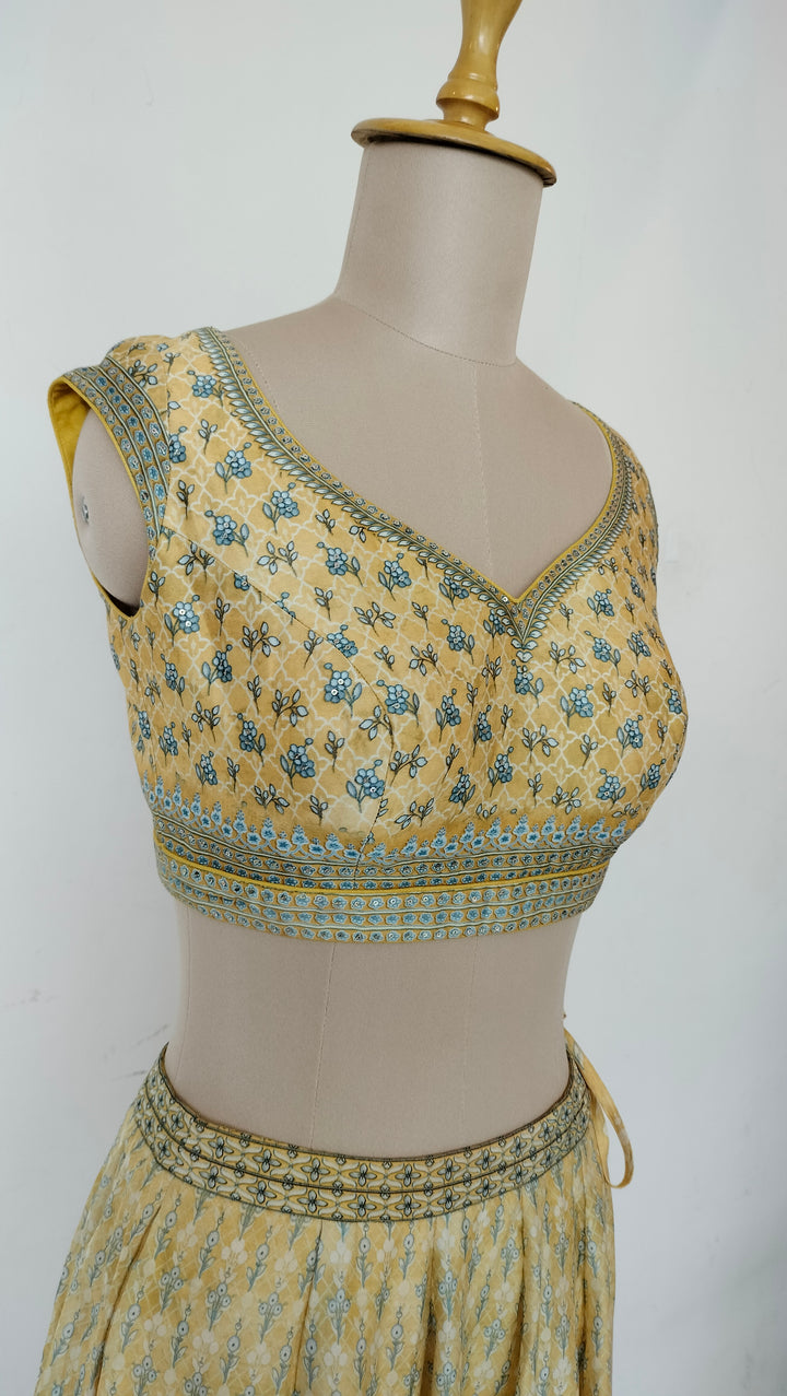 Anita Dongre Yellow Printed Lehenga Set