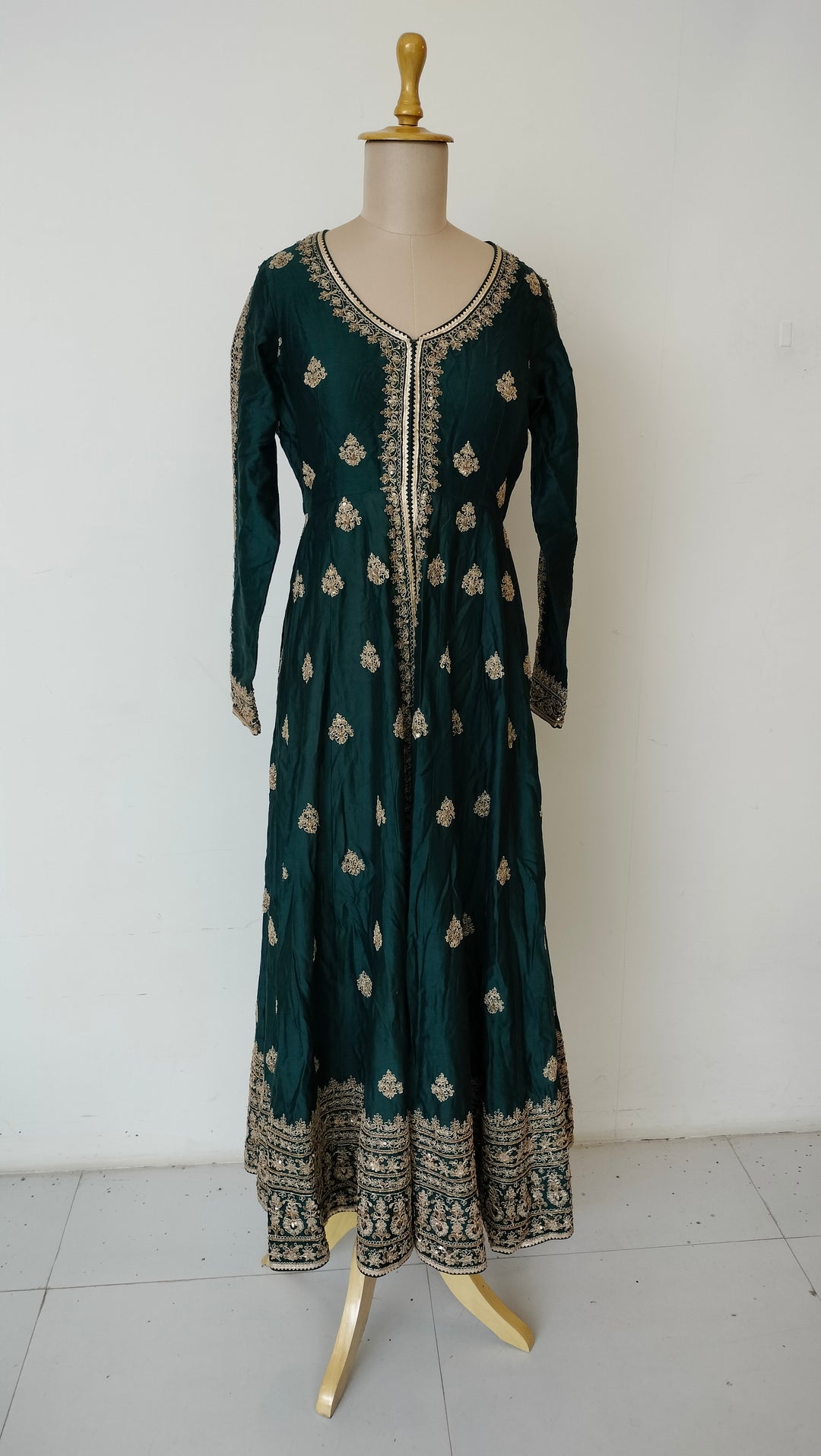 Megha & Jigar Emerald Anarkali Set