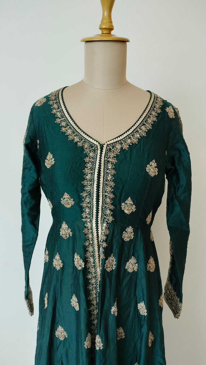 Megha & Jigar Emerald Anarkali Set