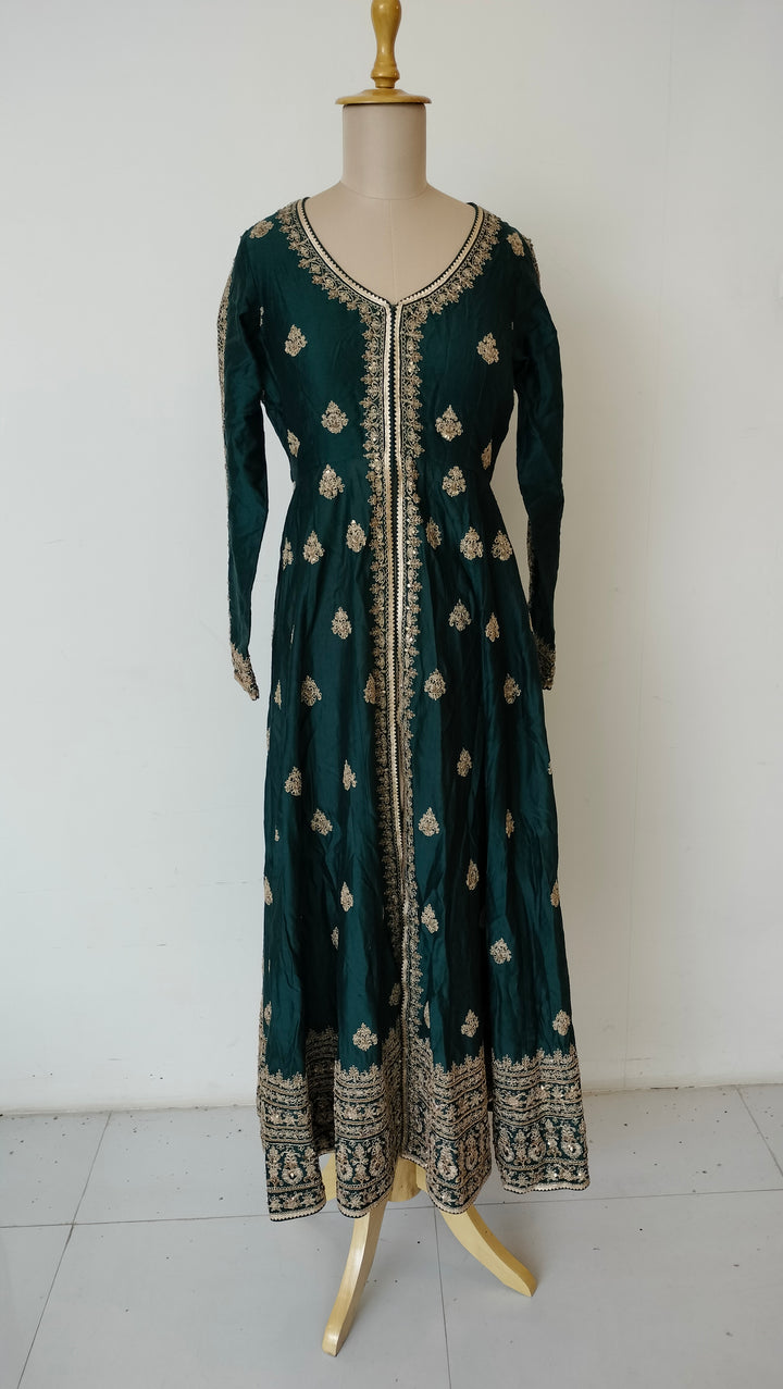 Megha & Jigar Emerald Anarkali Set