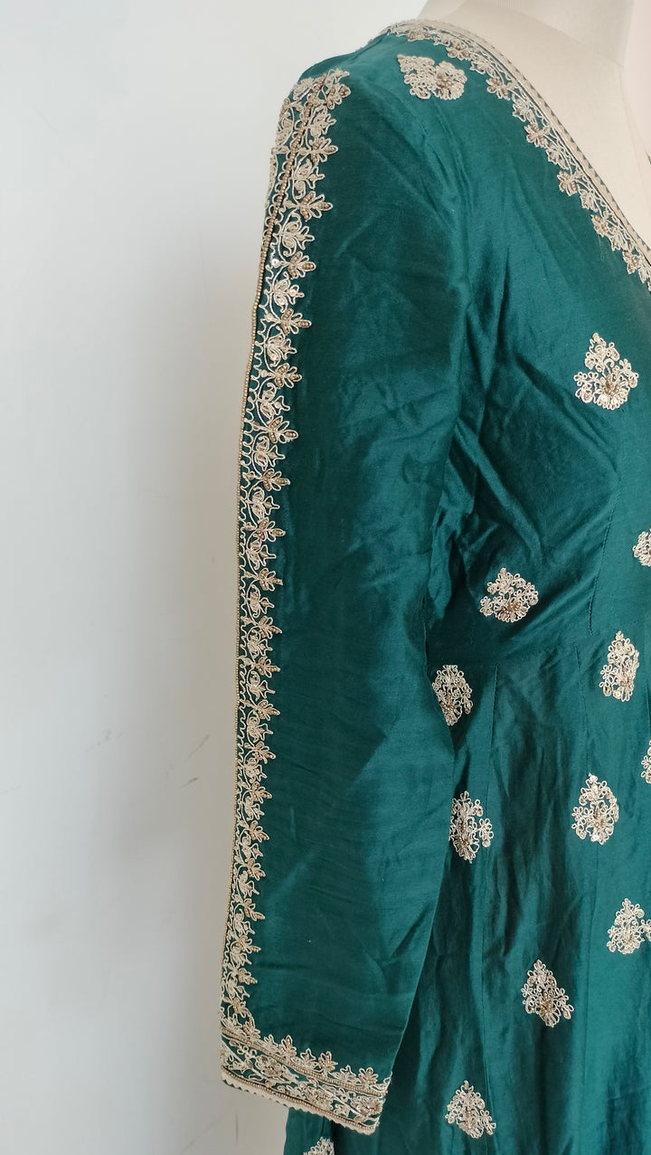 Megha & Jigar Emerald Anarkali Set