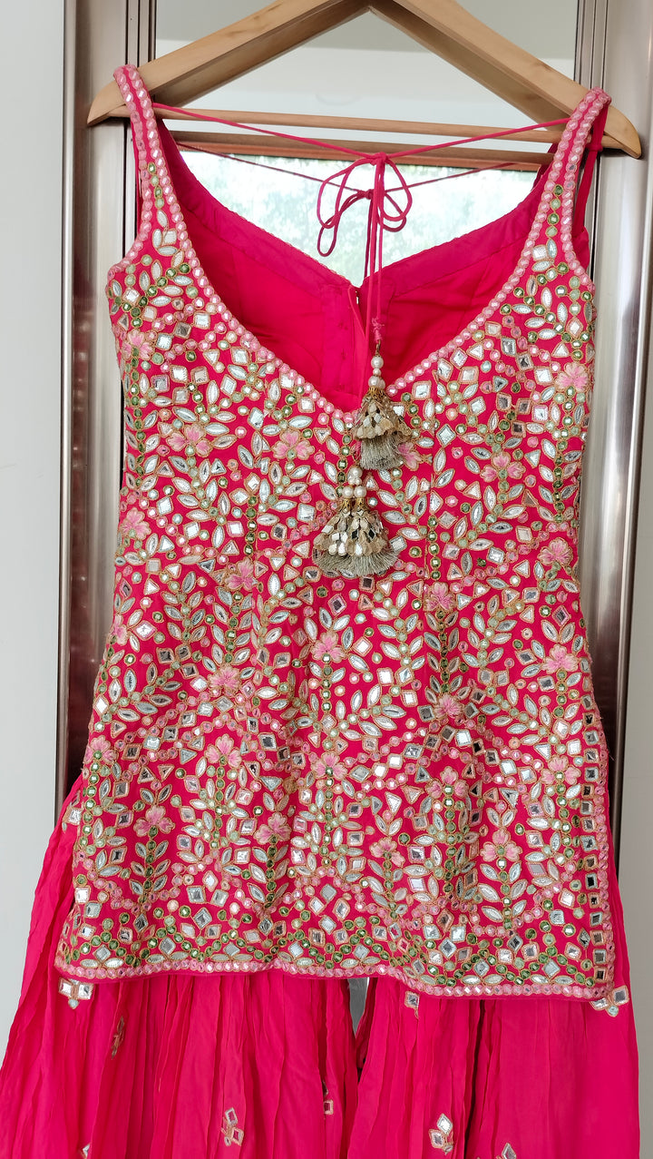 Tamanna Punjabi Kapoor Hot Pink Embellished Sharara Set