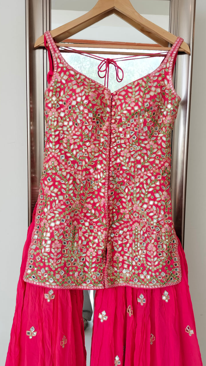 Tamanna Punjabi Kapoor Hot Pink Embellished Sharara Set