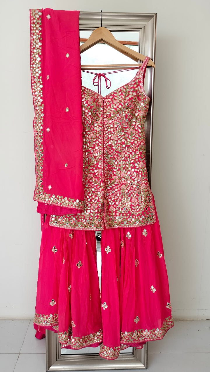 Tamanna Punjabi Kapoor Hot Pink Embellished Sharara Set