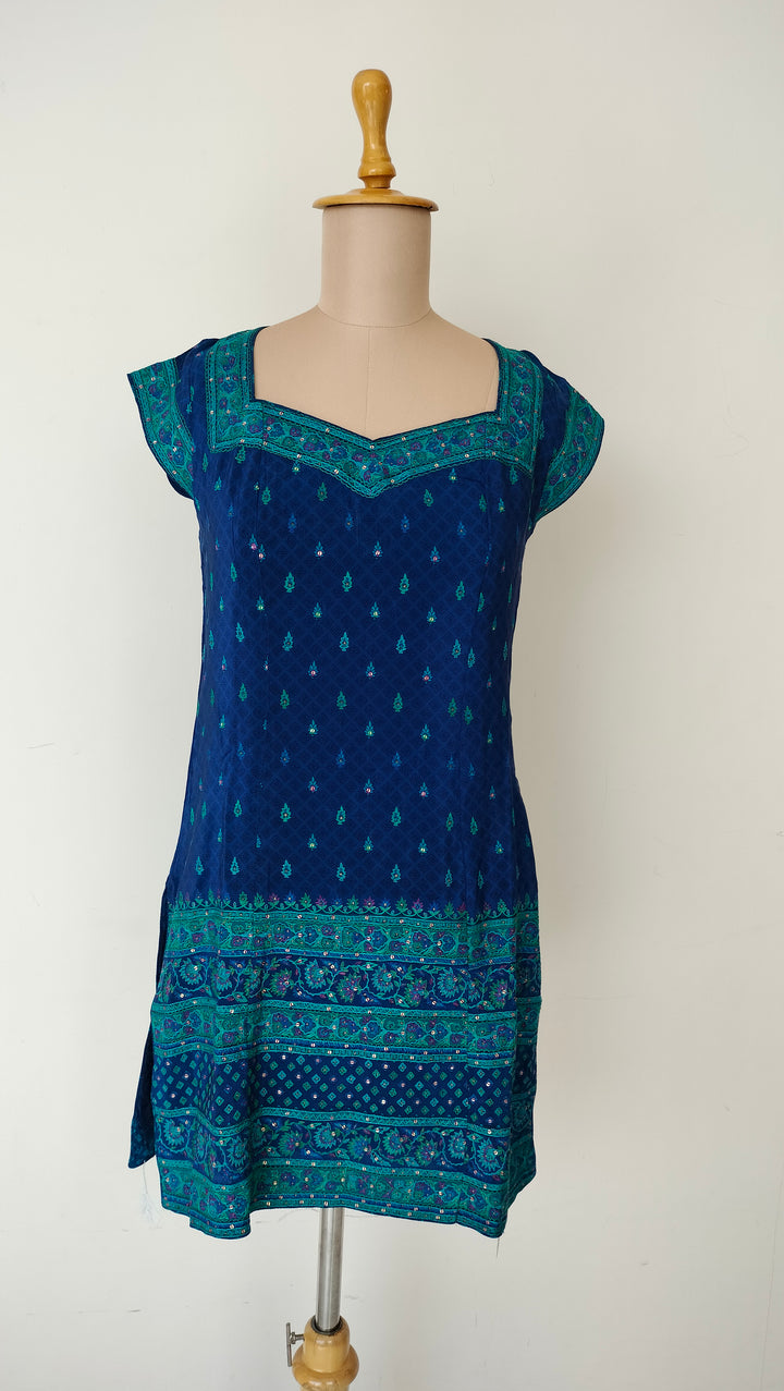 Ritu Kumar Blue Embroidered Kurta Set