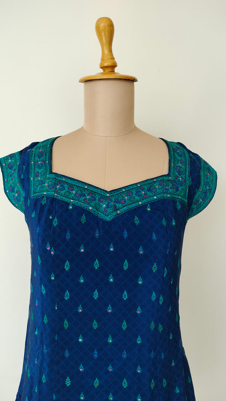 Ritu Kumar Blue Embroidered Kurta Set