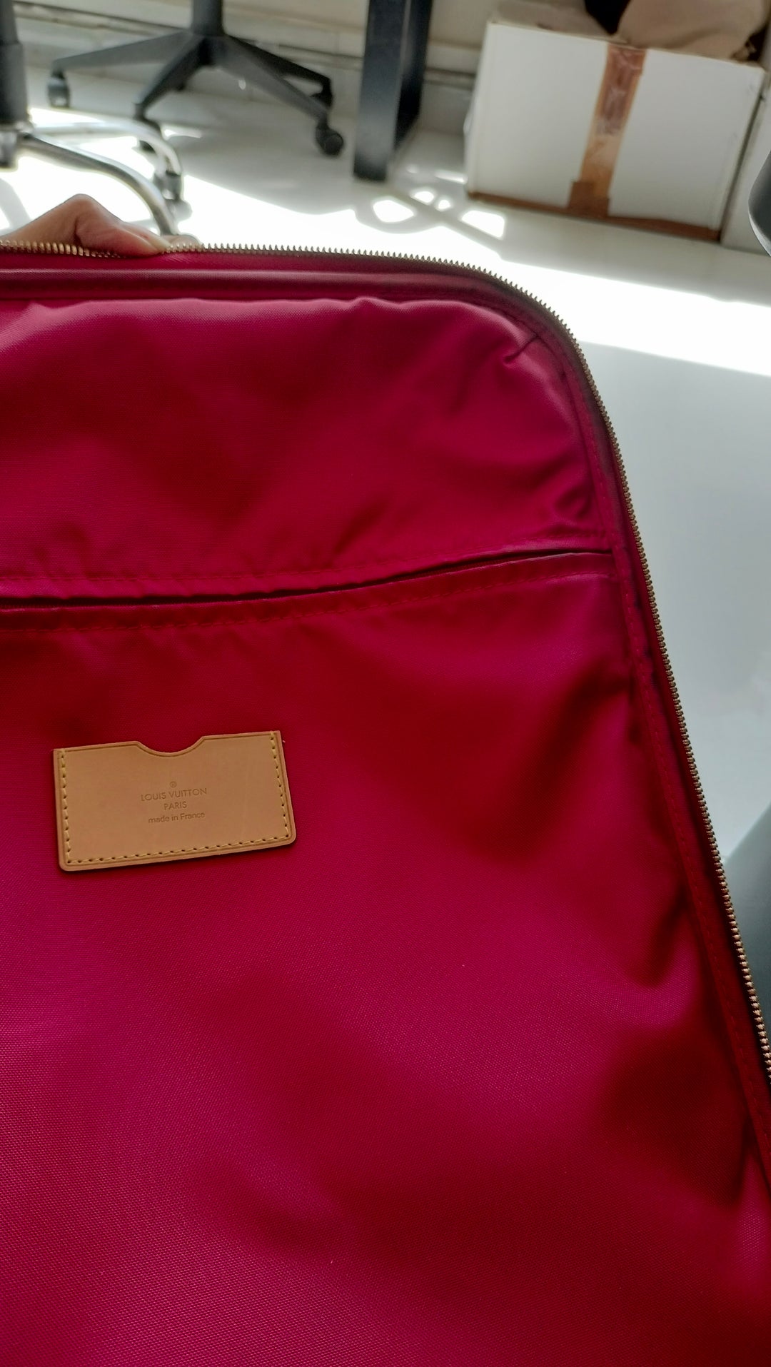 Louis Vuitton Red Monogram Vernis Pegase 45 Luggage