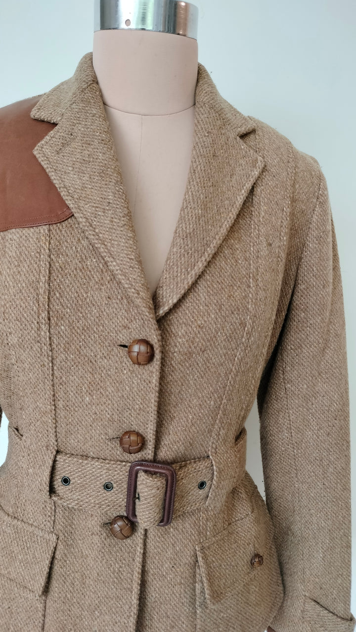 Ralph Lauren Tweed Belted Blazer Jacket