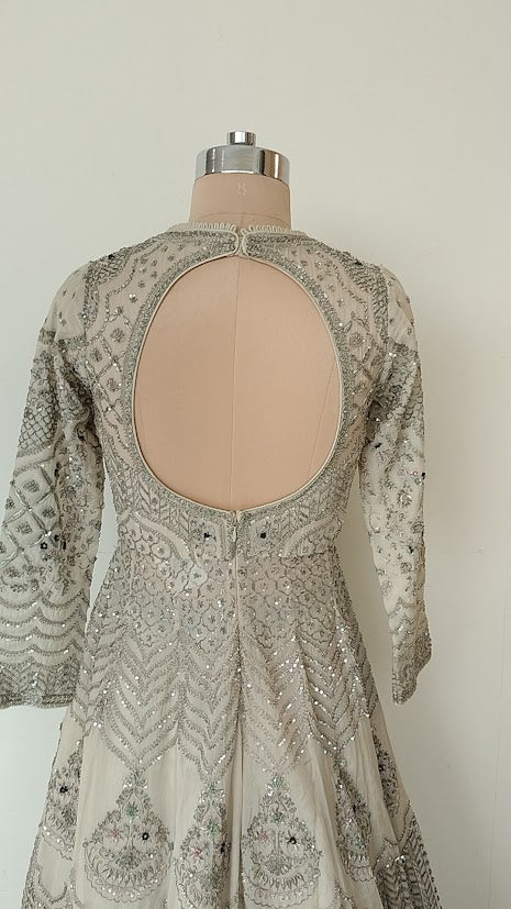 Jayanti Reddy Ivory Embellished Jacket and Skirt Set