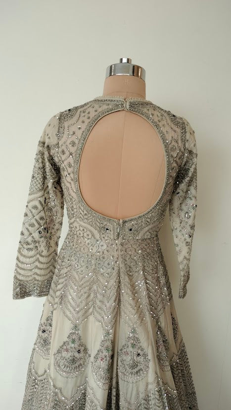 Jayanti Reddy Ivory Embellished Jacket and Skirt Set