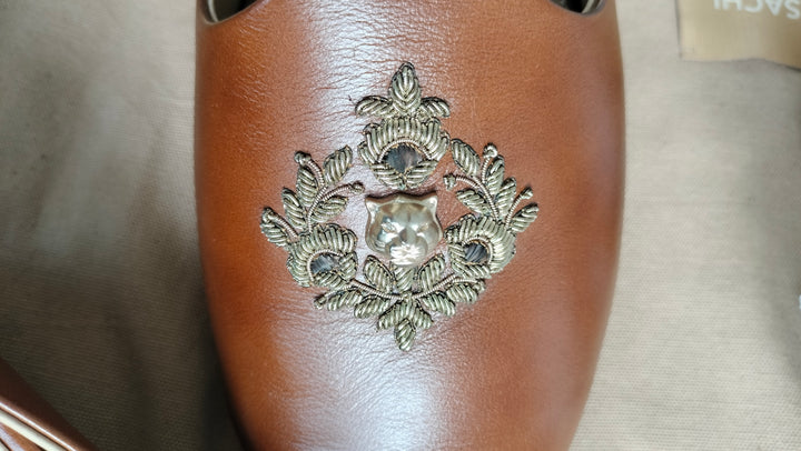 Sabyasachi Tan Leather Embroidered Loafers – Size 44