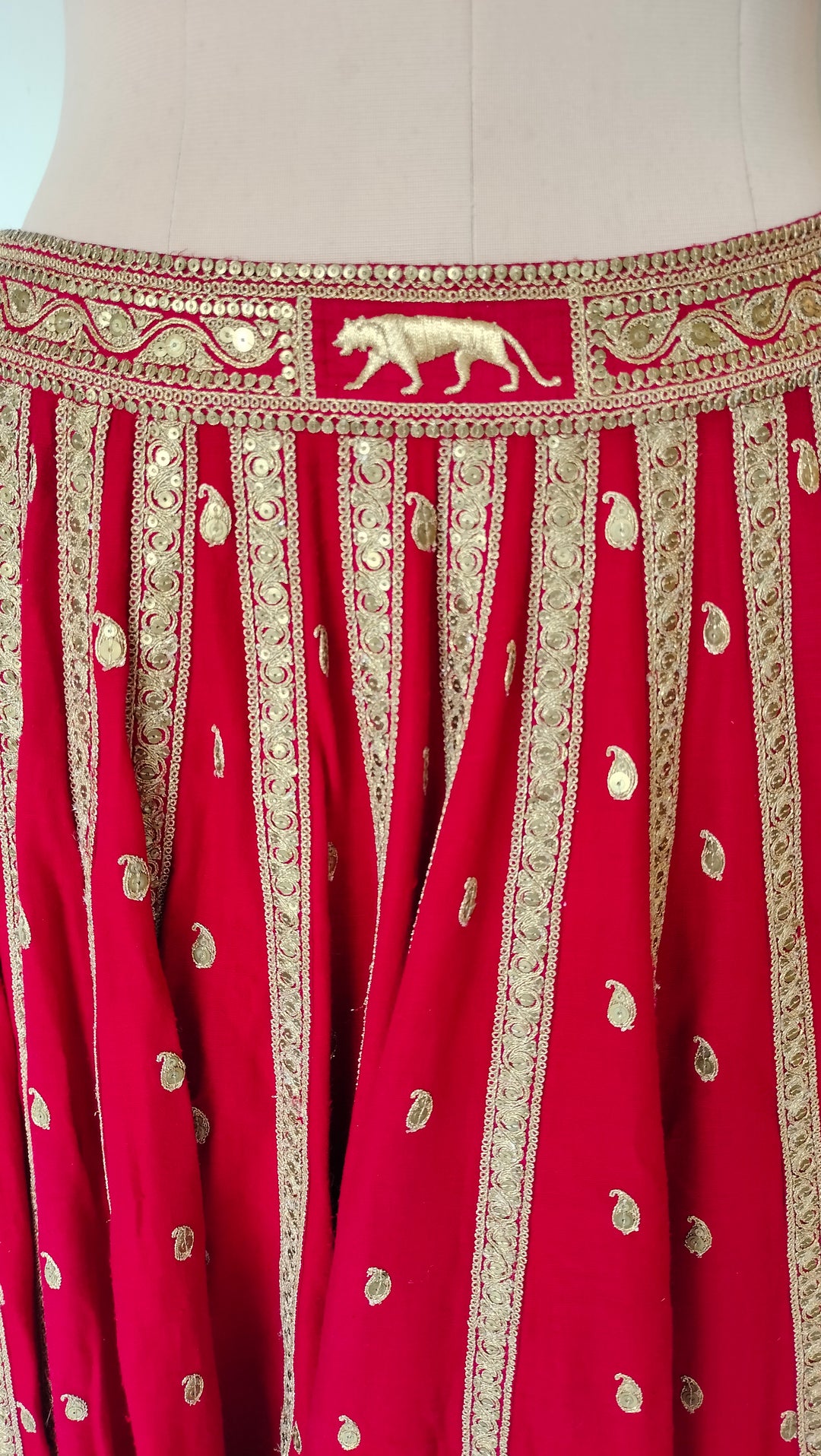 Sabyasachi Red Embellished Bridal Lehenga Set