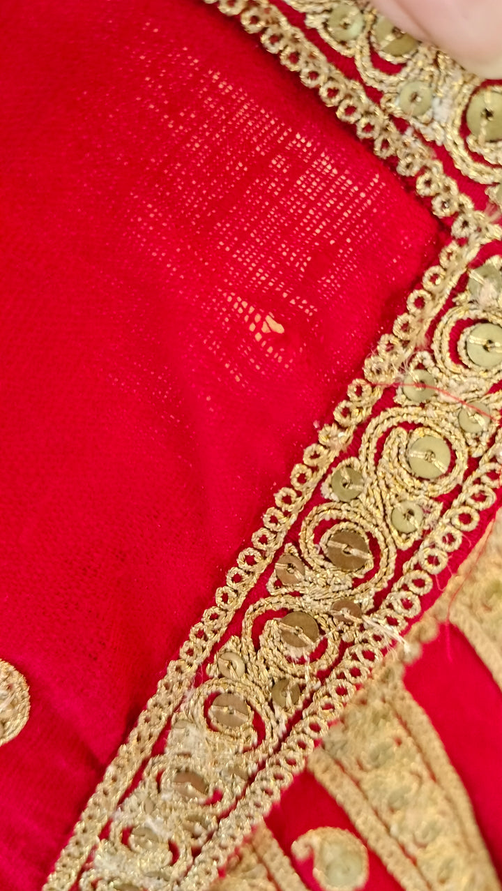 Sabyasachi Red Embellished Bridal Lehenga Set