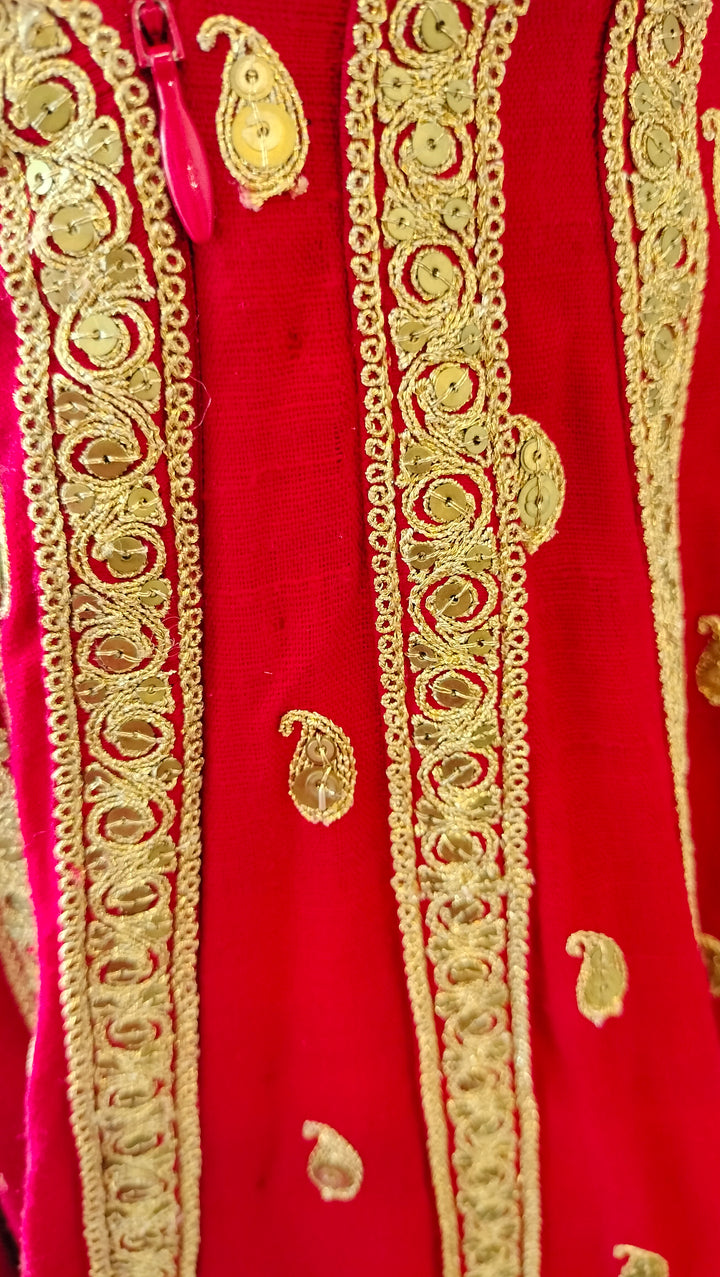 Sabyasachi Red Embellished Bridal Lehenga Set