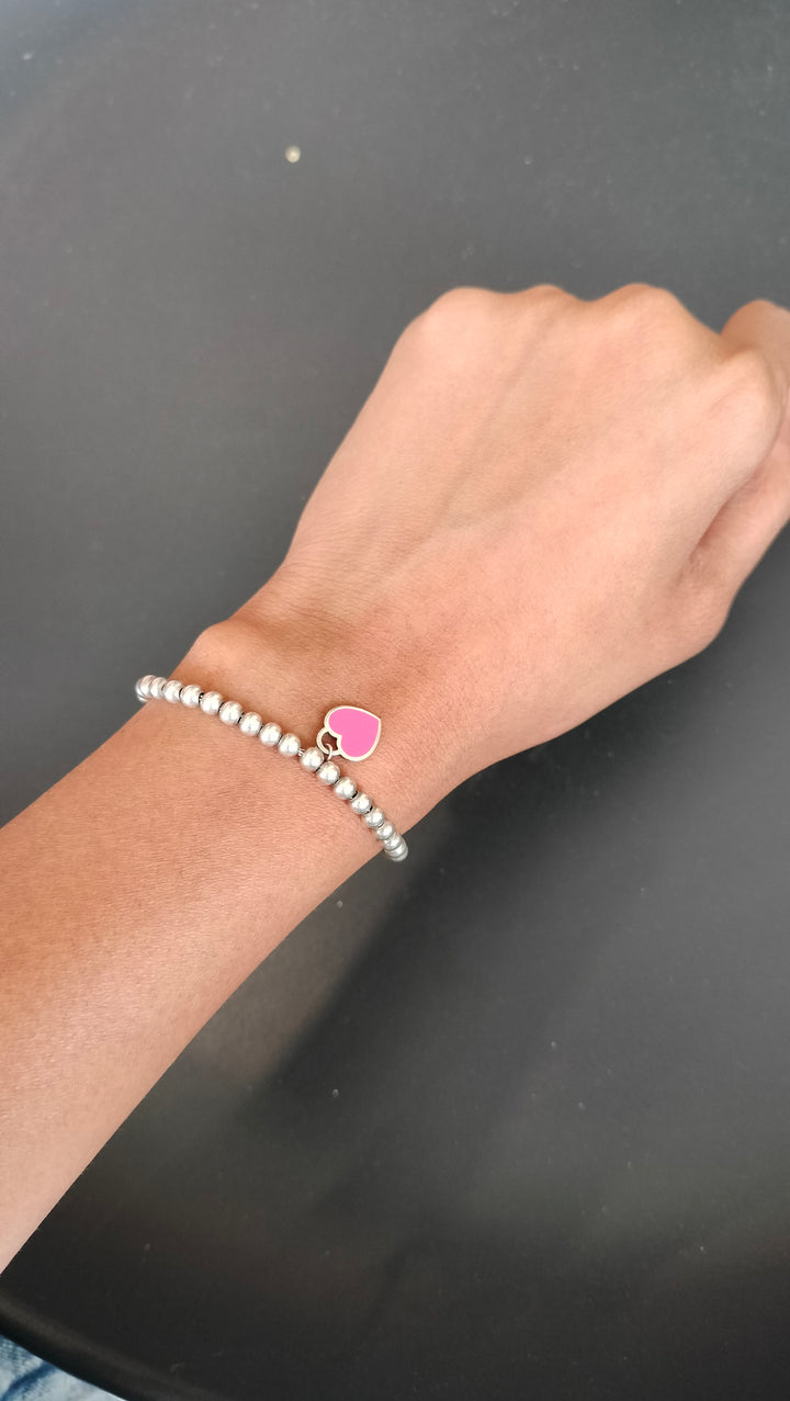 Tiffany & Co. Heart Charm Bead Bracelet