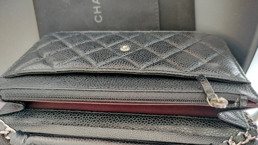 Chanel Black Caviar Small Leather Shoulder Bag