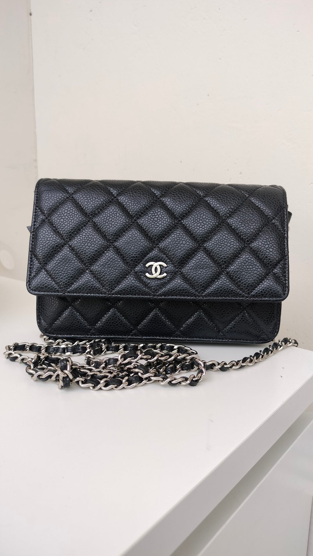 Chanel Black Caviar Small Leather Shoulder Bag