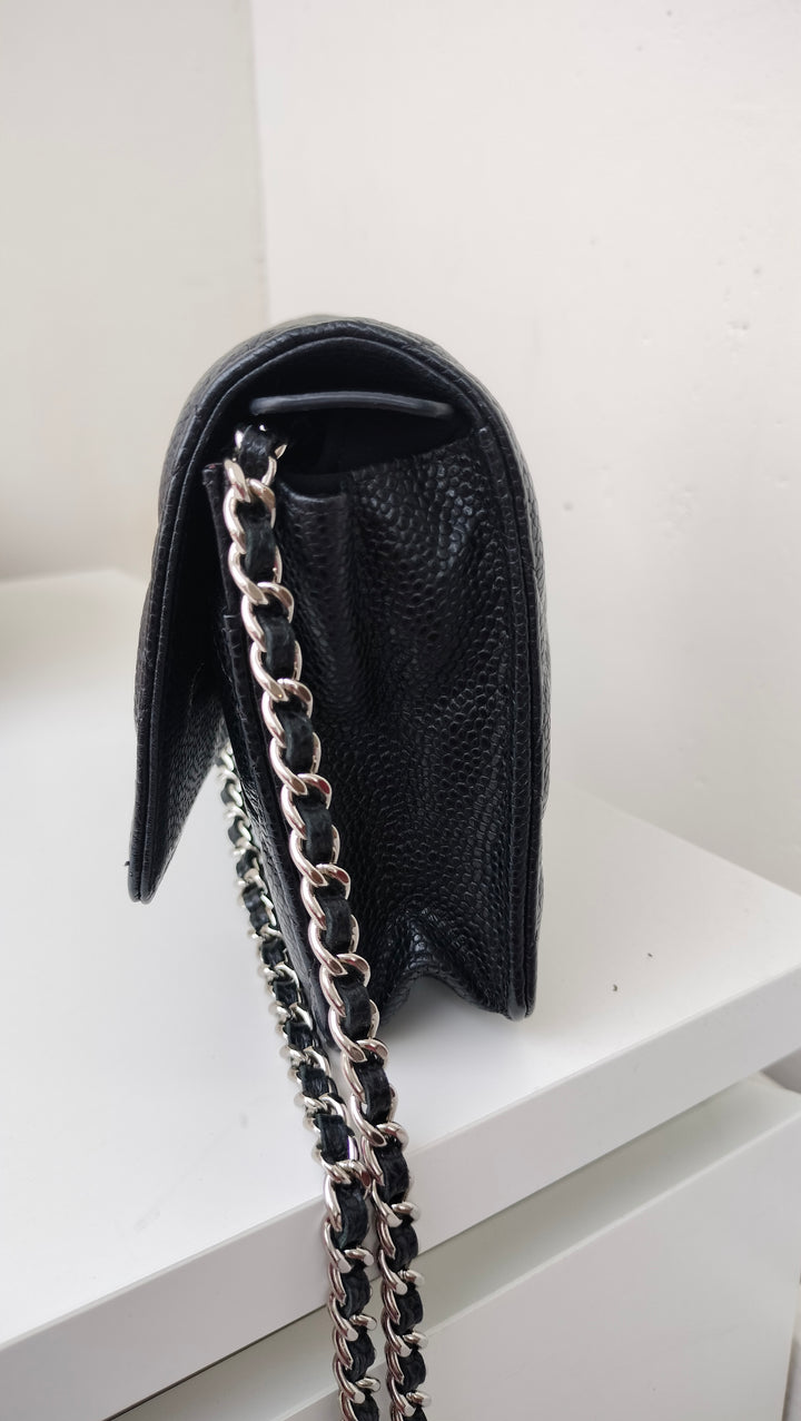 Chanel Black Caviar Small Leather Shoulder Bag