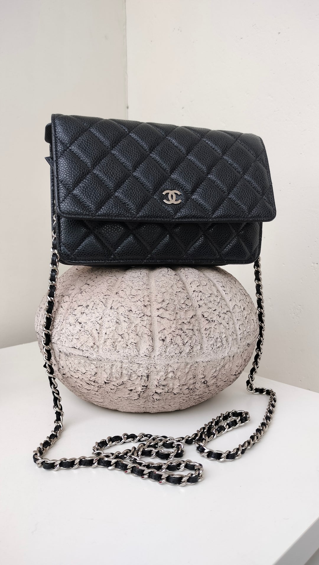 Chanel Black Caviar Small Leather Shoulder Bag