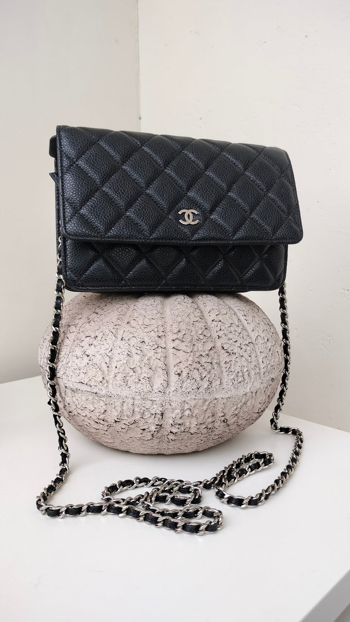Chanel Black Caviar Small Leather Shoulder Bag