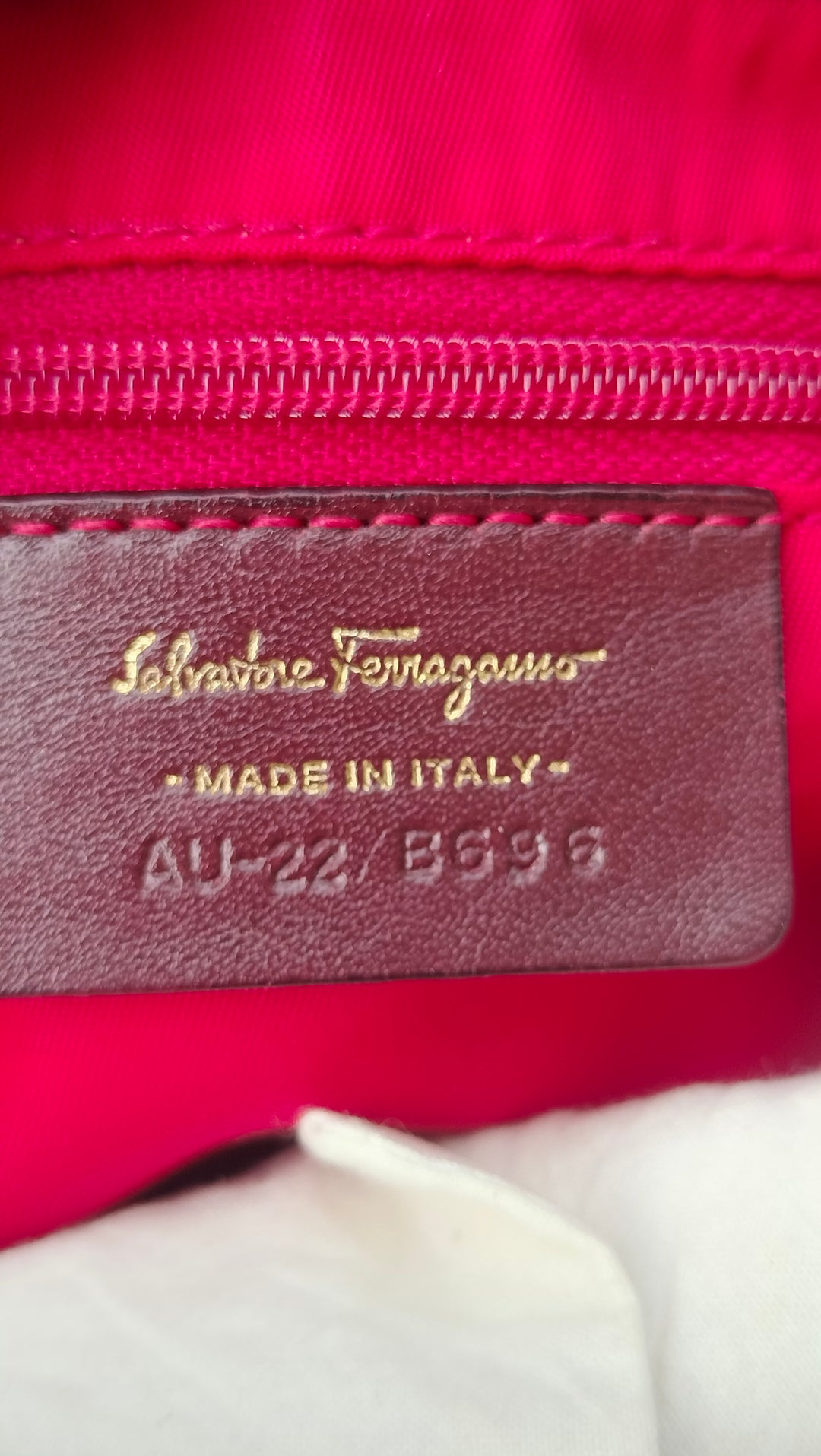 Salvatore Ferragamo Printed Zip Pouch with Vara Bow Detail