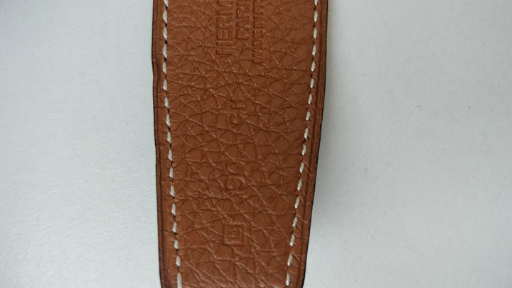 Hermès H Martelee Gold Buckle And Reversible Leather Belt Size 90