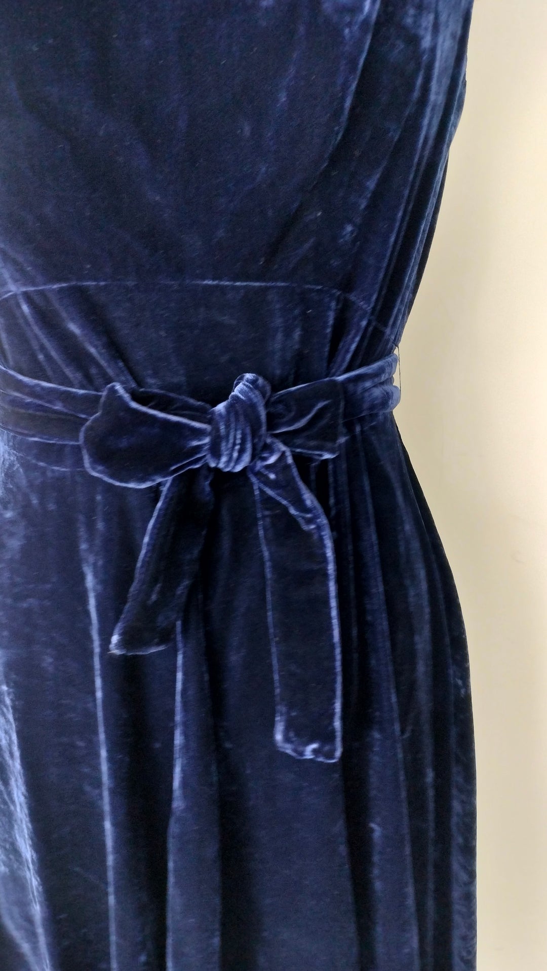 Karen Millen Navy Blue Velvet Midi Dress