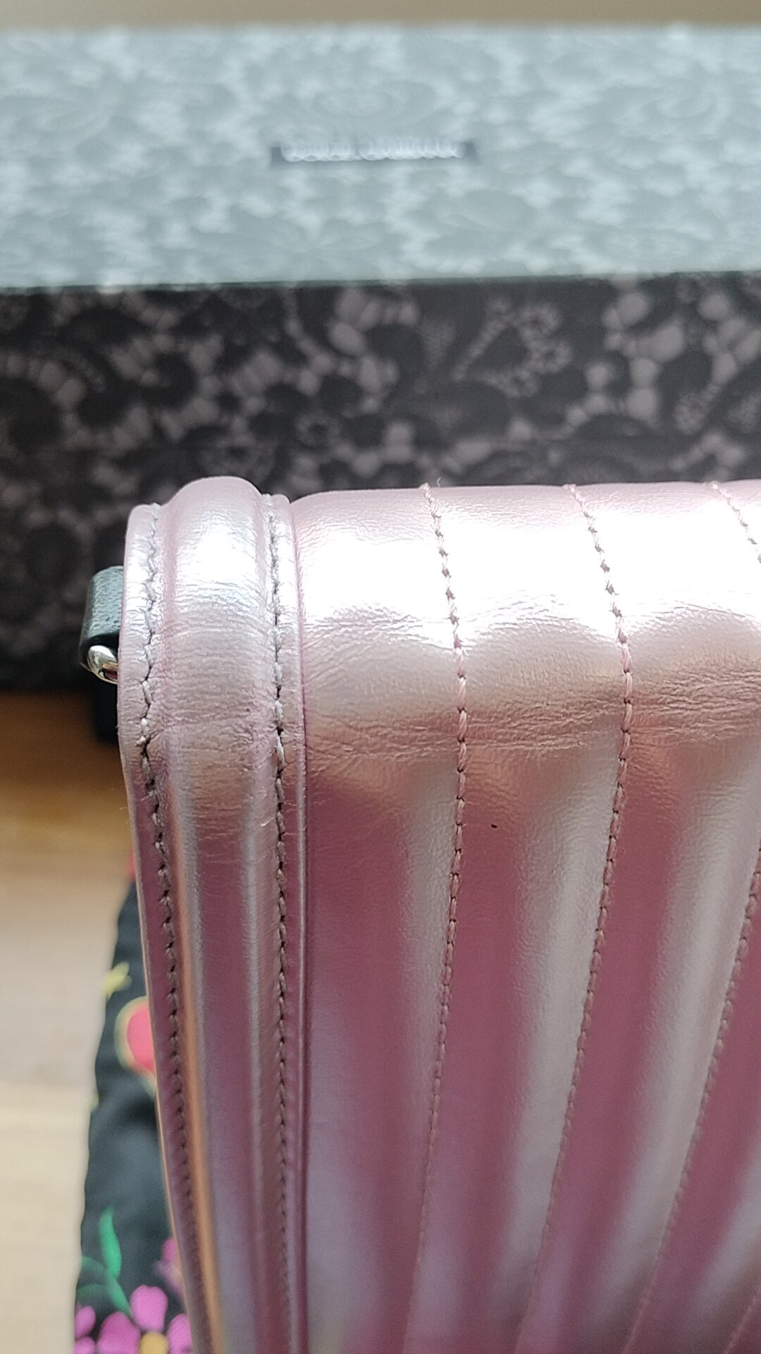 Dolce & Gabbana Metallic Pink Leather DG Girls Shoulder Bag